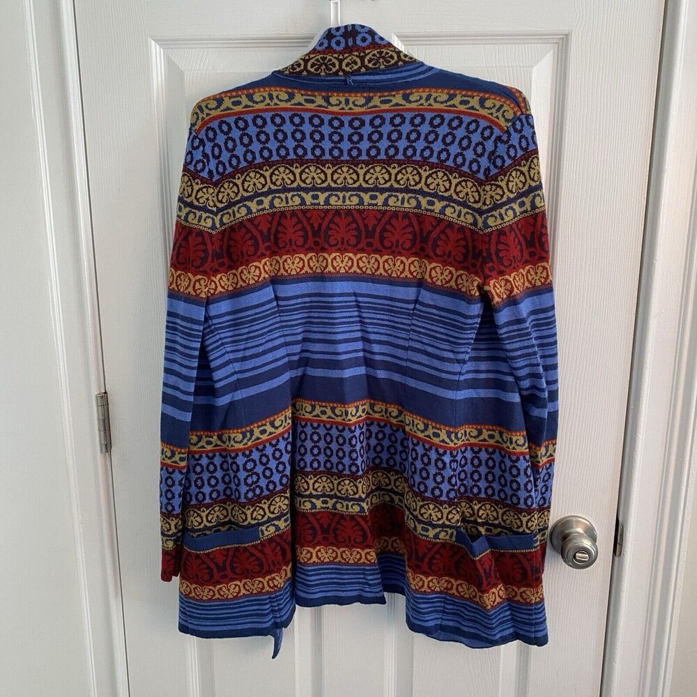 ICELANDIC DESIGN Knit Cardigan Wool Nordic Open Shawl Collar Sweater Size Small - Picture 5 of 6